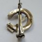 Antique VICTORIAN 1872 H/M SILVER PIN BROOCH LUCKY HORSESHOE EQUESTRIAN !!!