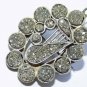 Antique VICTORIAN Sterling Silver BROOCH PENDANT SET WITH STONE CHIPS - HEAVY!!!