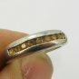 Vintage Sterling Silver 925 & Citrine Eternity Ring UK Size N USA 7