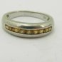 Vintage Sterling Silver 925 & Citrine Eternity Ring UK Size N USA 7
