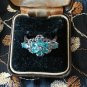 Antique Vintage 1930 Sterling Silver Ring - TOPAZ and DIAMONDS UK Size Q, US 8