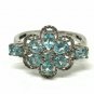 Antique Vintage 1930 Sterling Silver Ring - TOPAZ and DIAMONDS UK Size Q, US 8