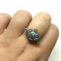 Antique Vintage 1930 Sterling Silver Ring - TOPAZ and DIAMONDS UK Size Q, US 8