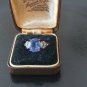 Antique Vintage Edwardian Ring Silver- Sapphire and Zircon Size UK O, US 7