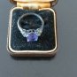 Antique Vintage Edwardian Ring Silver- Sapphire and Zircon Size UK O, US 7