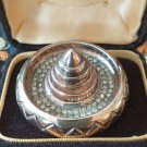 A Heavy Vintage Sterling Silver 925 Paste Stone Sombrero Design Brooch 34 gram
