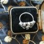 Antique Vintage Late Edwardian Sterling Silver Zircon Ring Size UK M, US 6