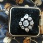 Antique Vintage Late Edwardian Sterling Silver Zircon Ring Size UK M, US 6