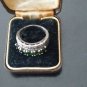 Antique Vintage 1930-s Large Sterling Silver Emerald Ring  UK size O, US 7