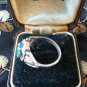 Antique Vintage Edwardian Ring - Aquamarine Silver and 12 k Gold Size UK O, US 7