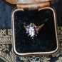 Antique Vintage 1930 Sapphire Diamond Sterling Silver Gilt Ring Size UK O, US 7
