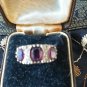 Antique Vintage Edwardian Sterling Silver Garnet Ring Size UK Q, US 8