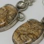 Vintage Scottish Agate Sterling Silver 925 Agate/Zircon Dropper Earrings -Heavy!