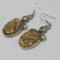 Vintage Scottish Agate Sterling Silver 925 Agate/Zircon Dropper Earrings -Heavy!