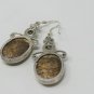 Vintage Scottish Agate Sterling Silver 925 Agate/Zircon Dropper Earrings -Heavy!