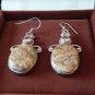 Vintage Scottish Agate Sterling Silver 925 Agate/Zircon Dropper Earrings -Heavy!