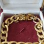 Antique Vintage Murat Heavily Rolled Gold Curb Link Charm Bracelet in Old Box