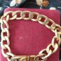 Antique Vintage Murat Heavily Rolled Gold Curb Link Charm Bracelet in Old Box