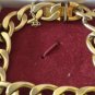 Antique Vintage Murat Heavily Rolled Gold Curb Link Charm Bracelet in Old Box