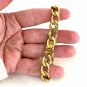 Antique Vintage Murat Heavily Rolled Gold Curb Link Charm Bracelet in Old Box