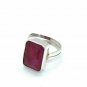 Antique Vintage Sterling Silver Ruby Ring Early 1950