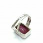 Antique Vintage Sterling Silver Ruby Ring Early 1950