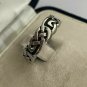 Antique Vintage 1940-s Solid 925 Silver Celtic Knot Band Ring Size UK O US 7.5