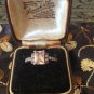 Antique Vintage Edwardian Pink Zircon Sterling Silver Ring - UK Size P, US 7 3/4