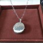 Vintage Edwardian Sterling Silver Floral Engraved Picture Locket /16 Inch Chain
