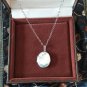 Vintage Edwardian Sterling Silver Floral Engraved Picture Locket /16 Inch Chain