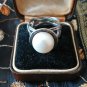 Antique Vintage Edwardian 925 Large Pearl Cultured Ring UK Size N, US 6 3/4