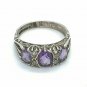 Antique Vintage Edwardian Vintage Sterling Silver Amethyst Ring Size N US 6.5