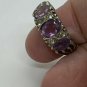 Antique Vintage Edwardian Vintage Sterling Silver Amethyst Ring Size N US 6.5