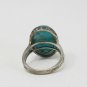 Antique Vintage Victorian Turquoise Sterling Silver Ring - UK Size P, US 7 3/4
