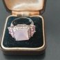 Antique Vintage 1950-s Sterling Silver Rose Opal Ring Heavy 7.40 Size UK N, US 7