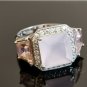 Antique Vintage 1950-s Sterling Silver Rose Opal Ring Heavy 7.40 Size UK N, US 7