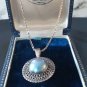 Antique Vintage Late Edwardian Rare Blue Pearl Sterling Silver Necklace / Chain.