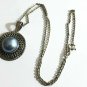 Antique Vintage Late Edwardian Rare Blue Pearl Sterling Silver Necklace / Chain.