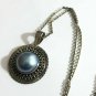 Antique Vintage Late Edwardian Rare Blue Pearl Sterling Silver Necklace / Chain.