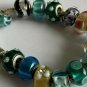 Vintage Rhonda Sutton 925 Silver & Glass Bead Charms Bracelet 7 Inch 45.7 Grams!