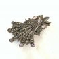 Antique Vintage Art Deco Sterling Silver Brooch with Amethyst and Marcasites