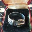 Antique Sterling Silver Hallmarked Buckle Belt  Ring in Old Box Size UK U, US 10