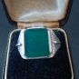 Antique Vintage Ring Signet -Green Emerald, Late Edwardian size UK X, US 11.1/4