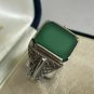 Antique Vintage Ring Signet -Green Emerald, Late Edwardian size UK X, US 11.1/4