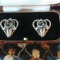 Antique Vintage Victorian -Celtic  Sterling Silver Earrings Clip on Hallmarked
