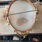 Antique Vintage Victorian Rolled Gold Mother of Pearl Design Carved Large Brooch