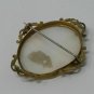 Antique Vintage Victorian Rolled Gold Mother of Pearl Design Carved Large Brooch