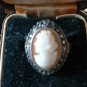 Antique Vintage Victorian Sterling Silver Cameo Ring Size UK M US 6 1/4