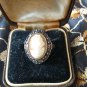 Antique Vintage Victorian Sterling Silver Cameo Ring Size UK M US 6 1/4