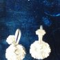 Vintage Victorian Sterling Silver & Paste Earrings Flower Cluster